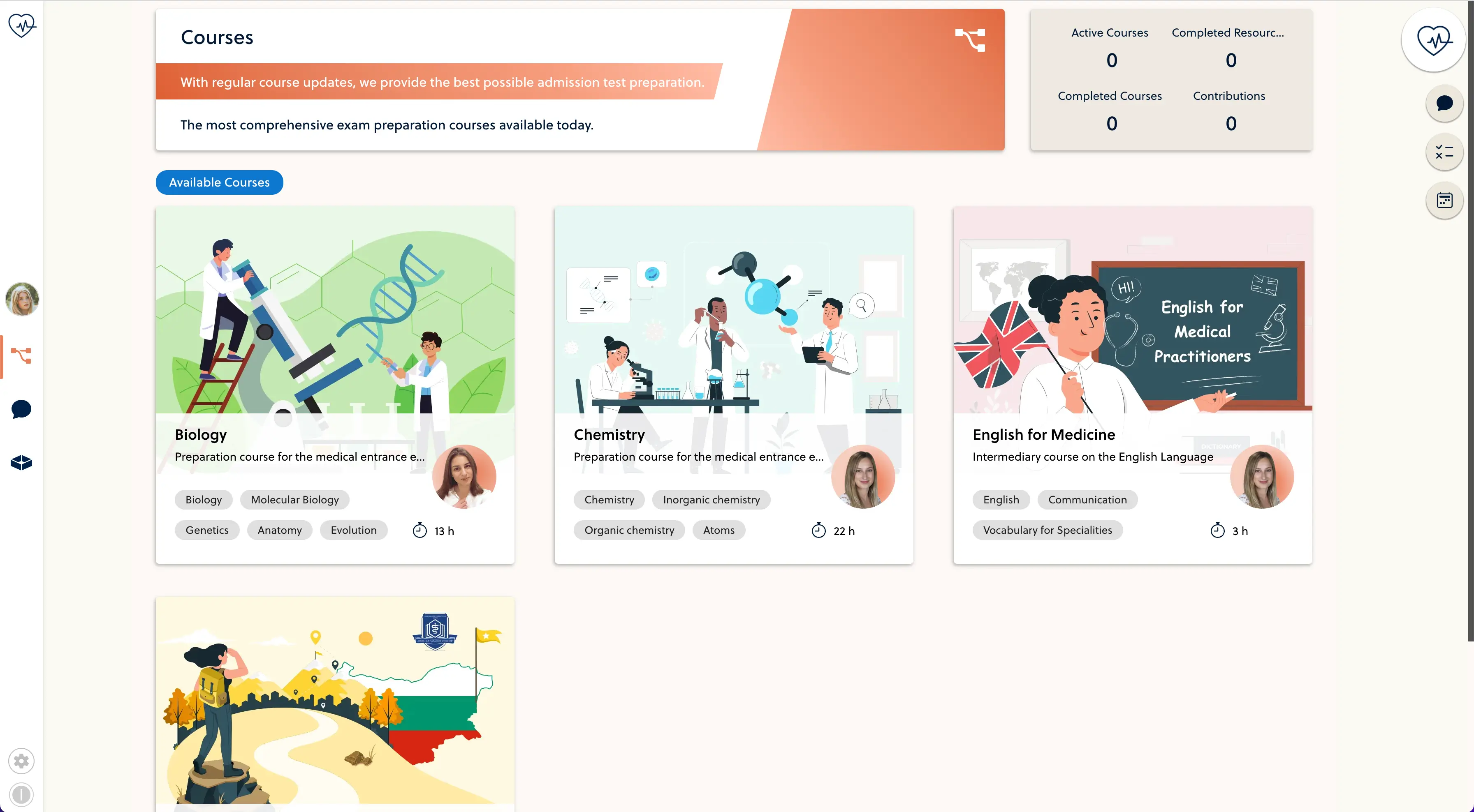 Screenshot of the IMAT Mentor online learning platform for IMAT exam preparation