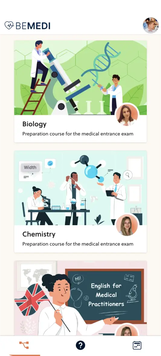IMAT Mentor course overview on mobile