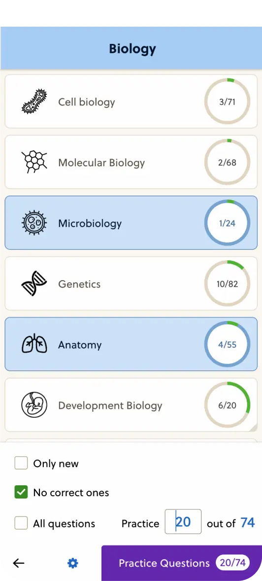 IMAT Mentor practice question preview on mobile