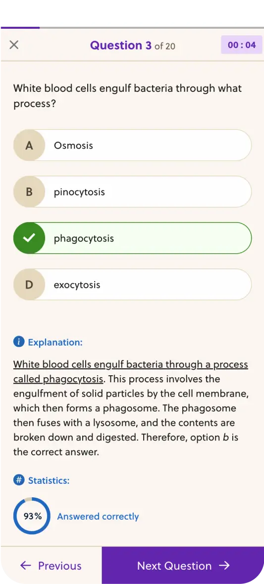 IMAT Mentor quiz preview on mobile