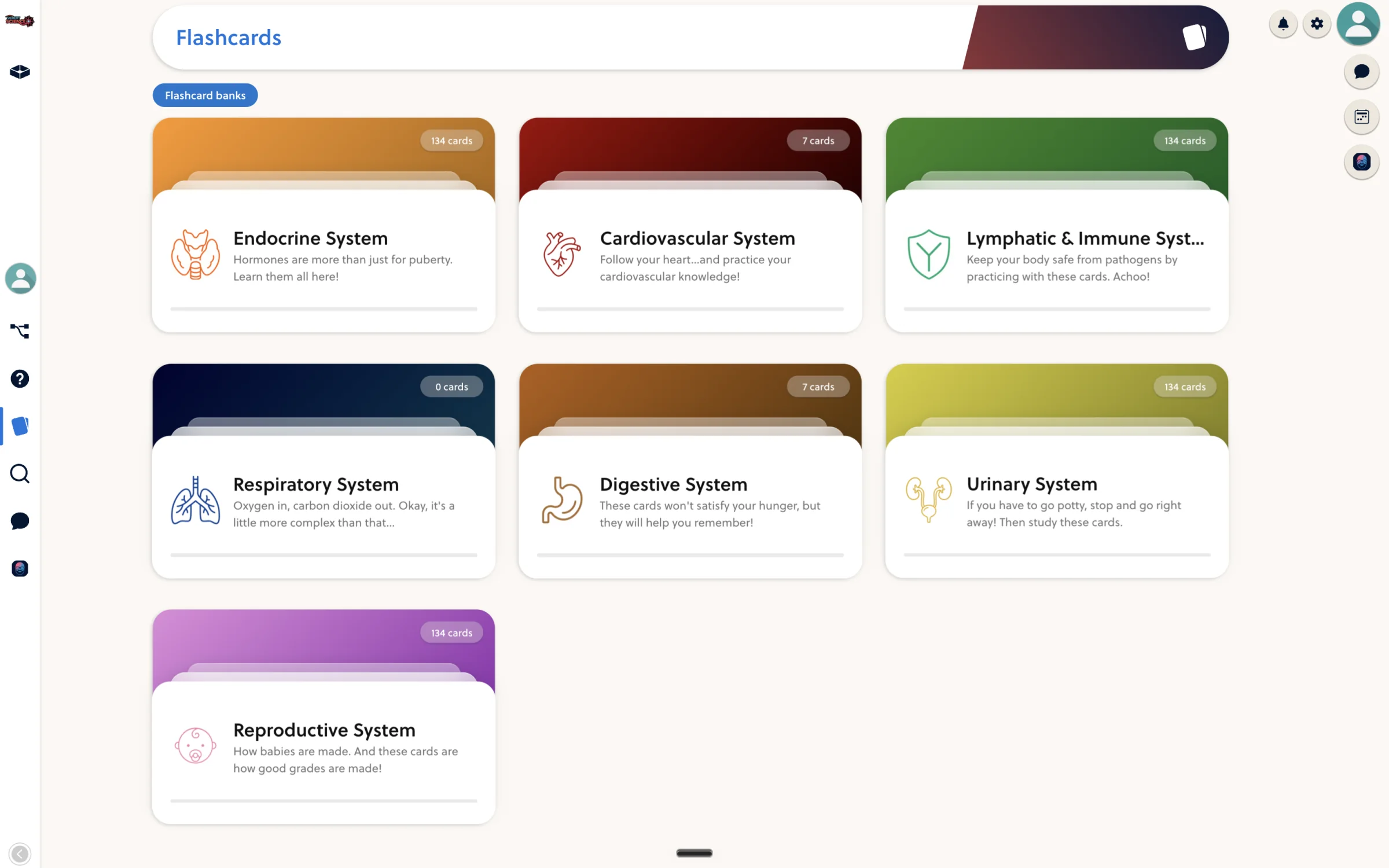 A&P 2 spaced-repetition flashcard banks